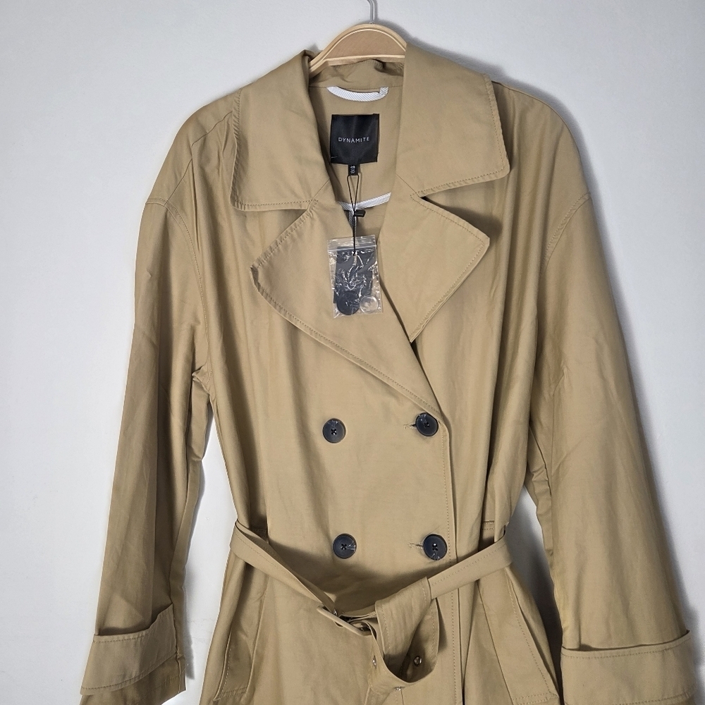 NWT Dynamite Belted Trench Coat - Picture 8 of 10